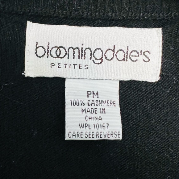 Bloomingdale’s 100% Cashmere Vintage Jeweled Black Cardigan Sweater-Petite M - Picture 6 of 9